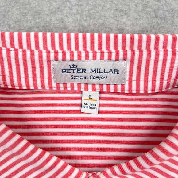 NEW Peter Millar Polo Shirt Large Striped Crown Sport County Louth Golf Ireland - Picture 8 of 12